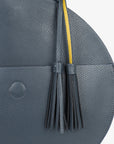 ALISON CIRCLE TOTE SLATE/MUSTARD