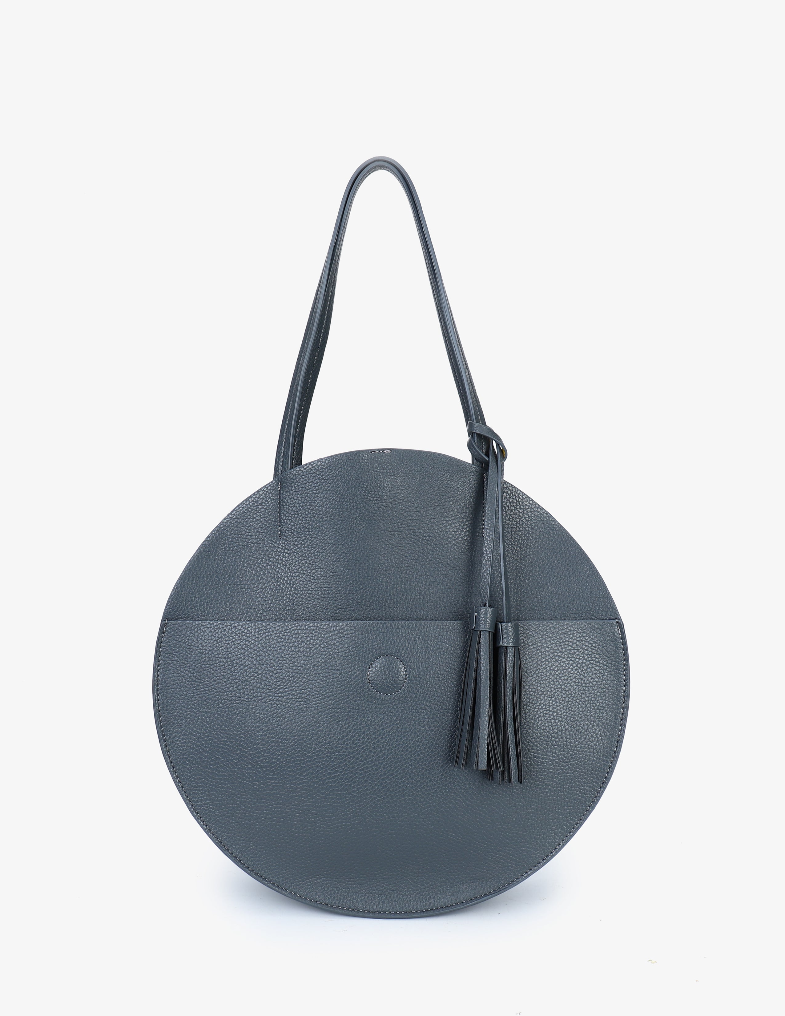 ALISON CIRCLE TOTE SLATE/MUSTARD