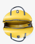 ALISON CIRCLE TOTE SLATE/MUSTARD