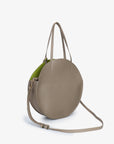 ALISON CIRCLE TOTE TAUPE/LIME