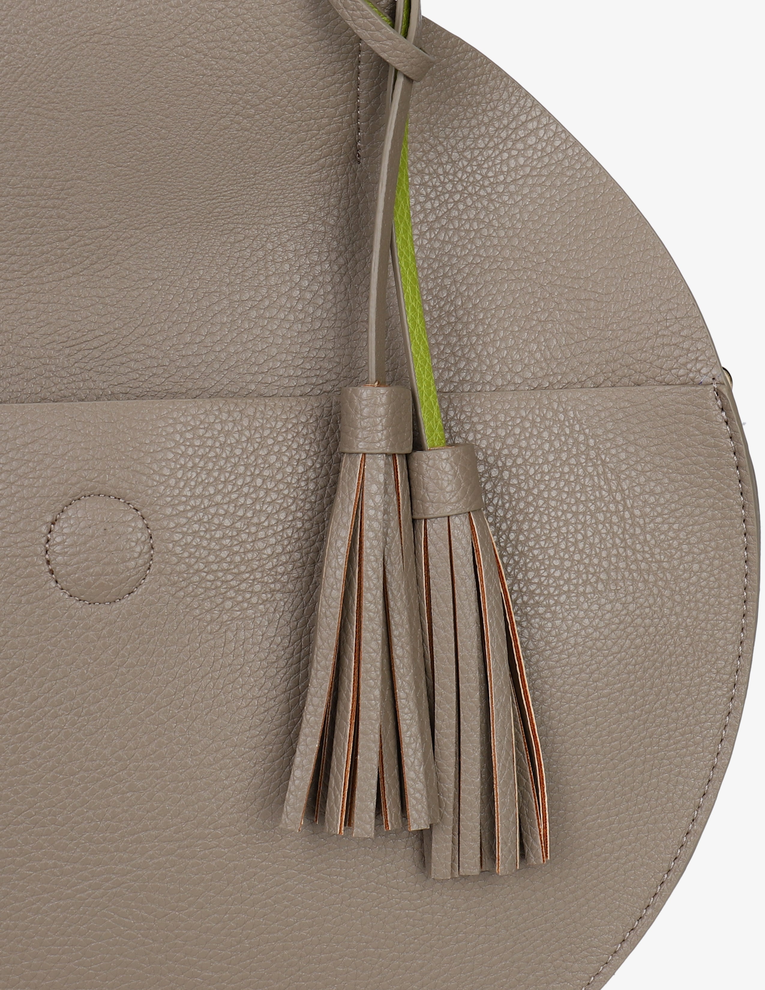 ALISON CIRCLE TOTE TAUPE/LIME