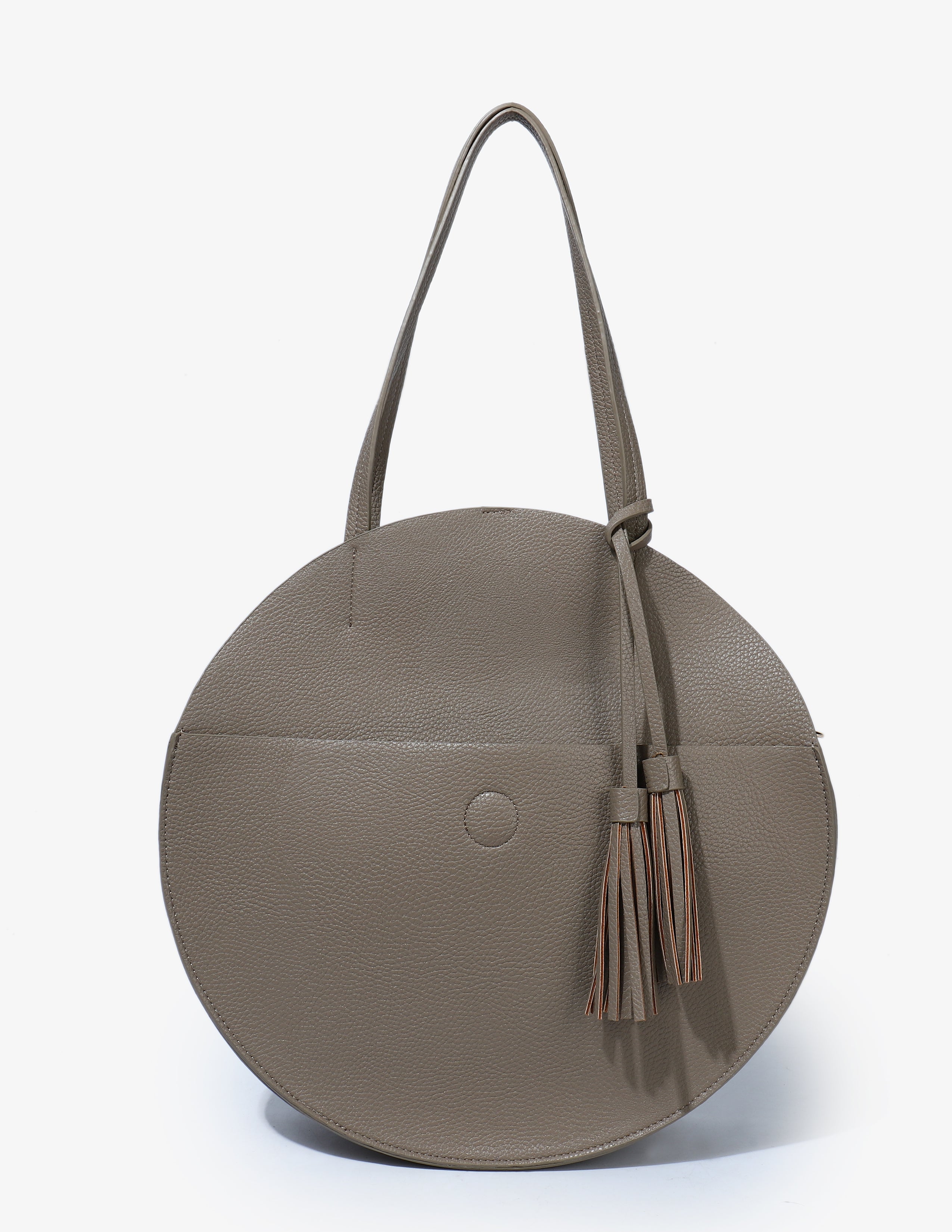 ALISON CIRCLE TOTE TAUPE/LIME