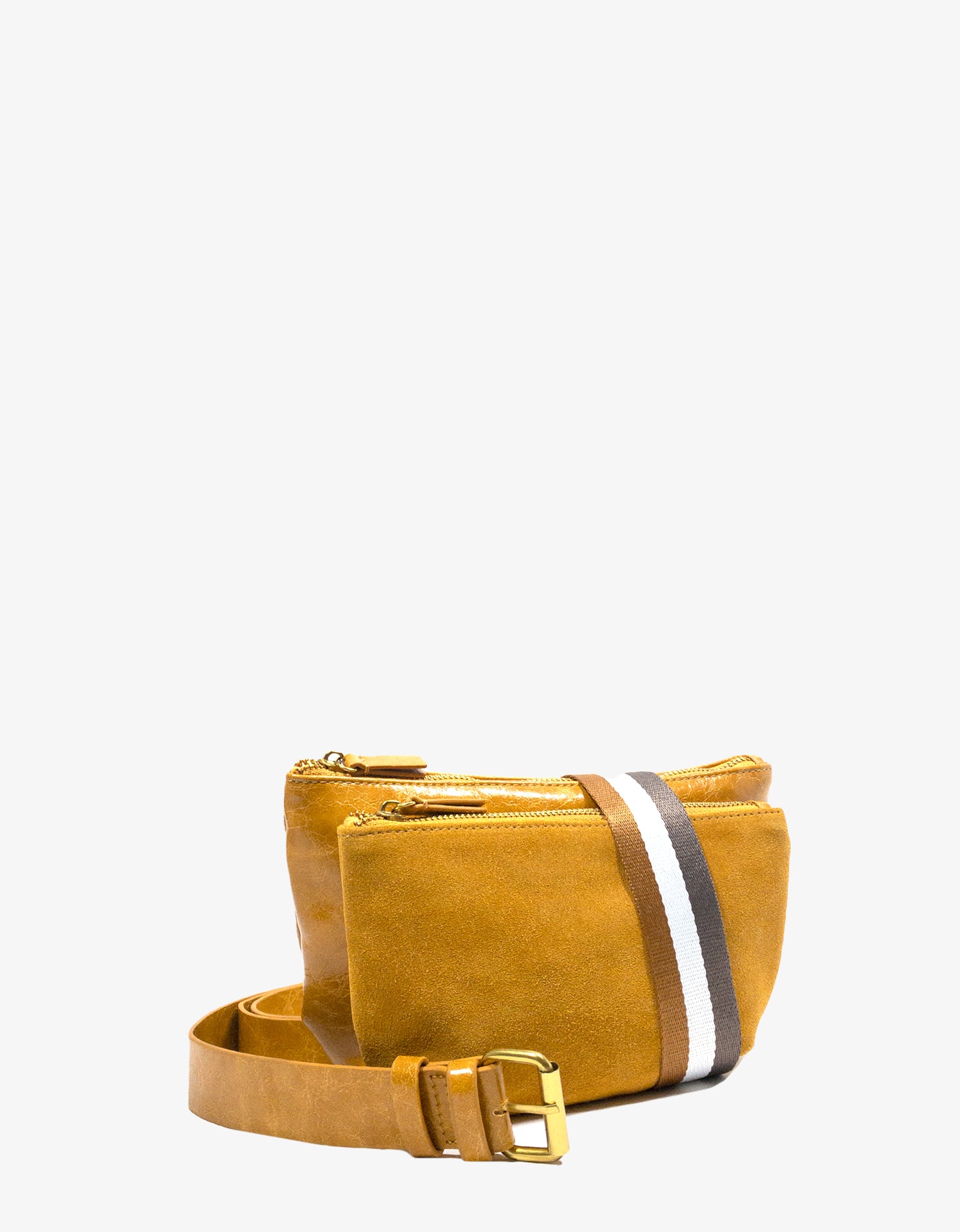 LEO CONVERTIBLE CROSSBODY SLING AND BELT BAG LARGE WAXED MARIGOLD