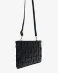 LINDY CLUTCH WOVEN LARGE BLACK