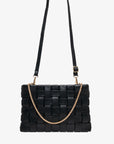 LINDY CLUTCH WOVEN LARGE BLACK