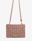 LINDY CLUTCH WOVEN LARGE ROSE