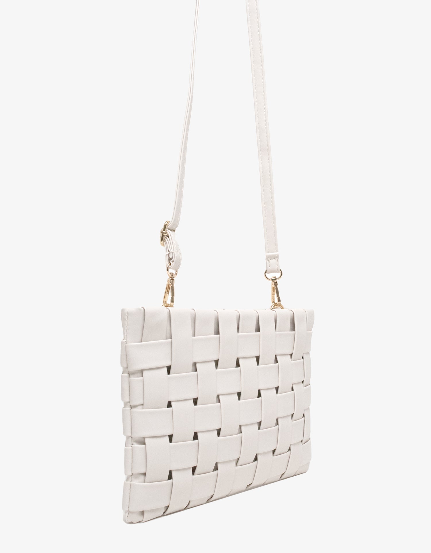 LINDY CLUTCH WOVEN LARGE OFF WHITE