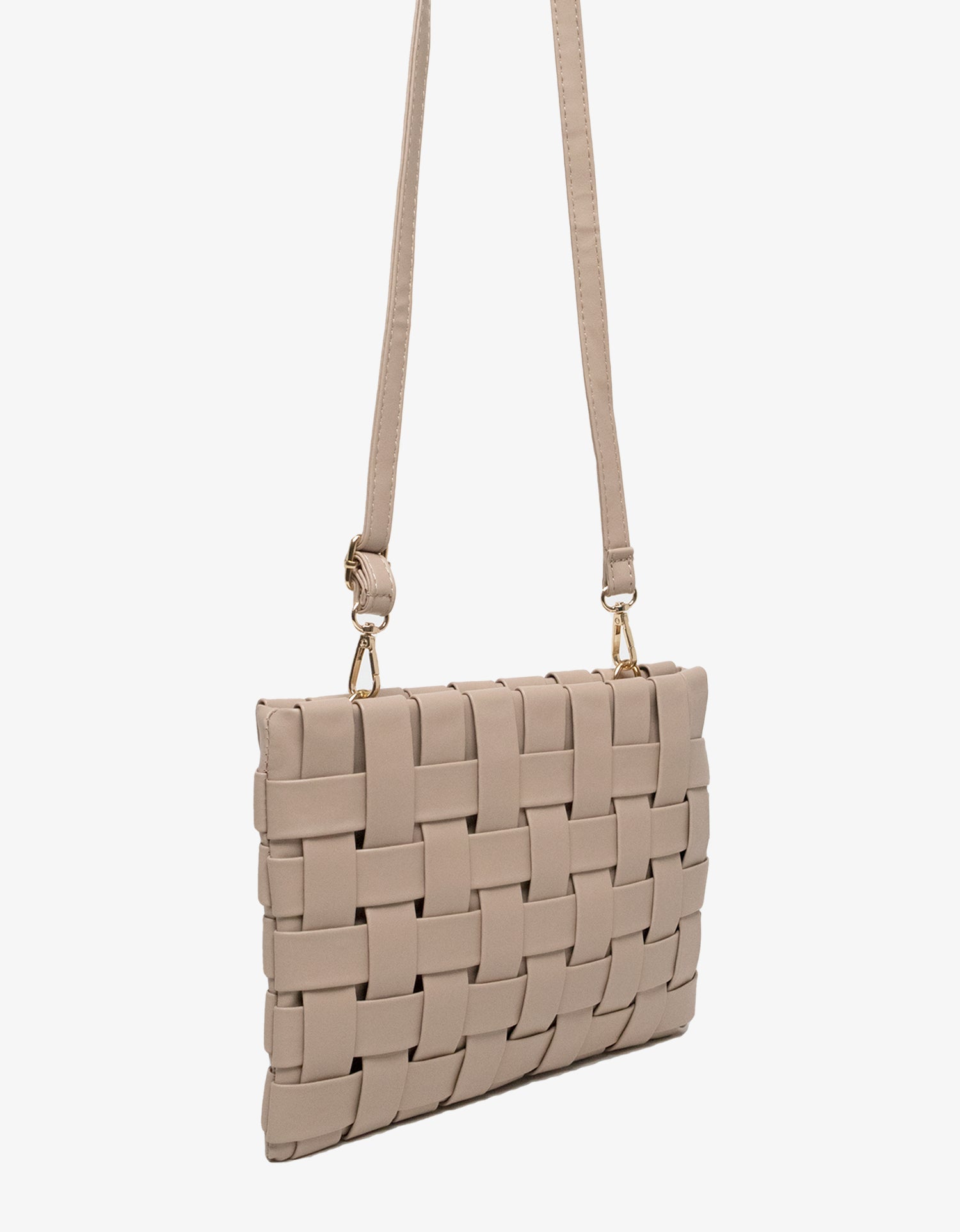 LINDY CLUTCH WOVEN LARGE LIGHT TAN