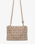 LINDY CLUTCH WOVEN LARGE LIGHT TAN