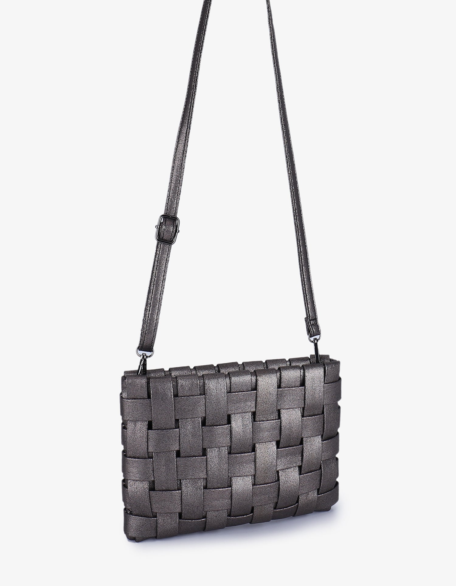 LINDY CLUTCH WOVEN LARGE ANTHRACITE