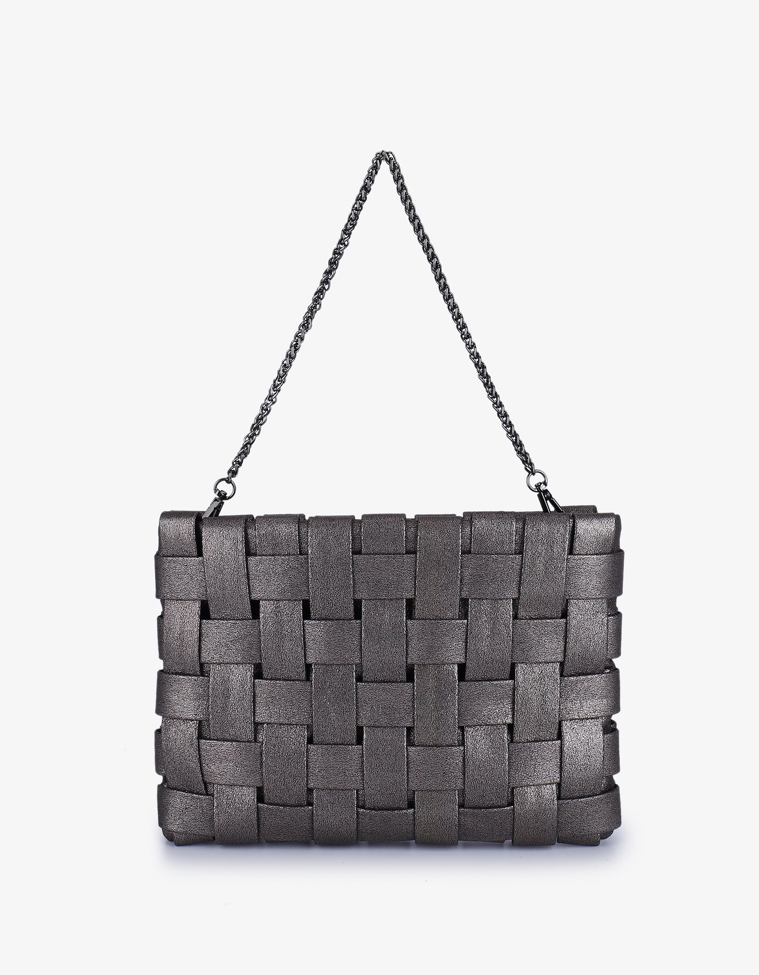 LINDY CLUTCH WOVEN LARGE ANTHRACITE