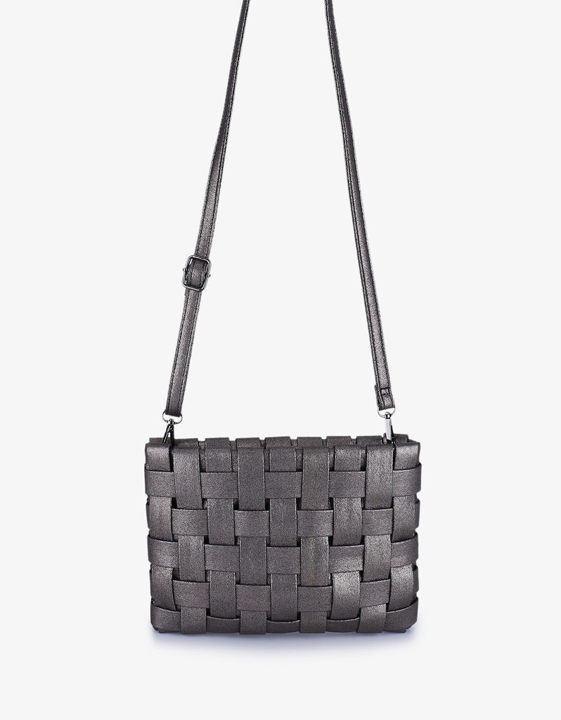 LINDY CLUTCH WOVEN LARGE ANTHRACITE