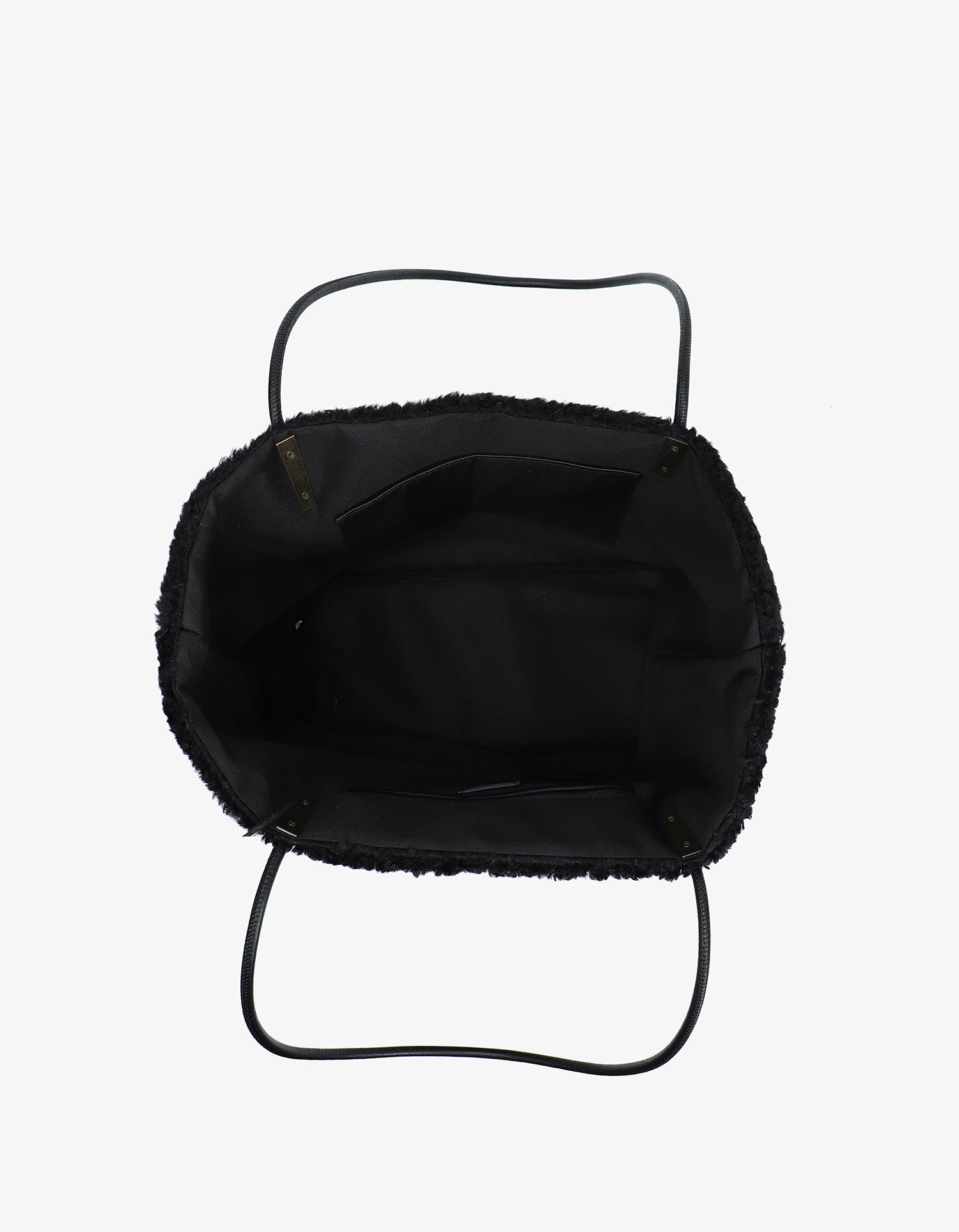 AKIMBO EAST WEST TOTE BAG SHEARLING BLACK - REMI/REID