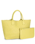 BELLO WOVEN TOTE CHARTREUSE