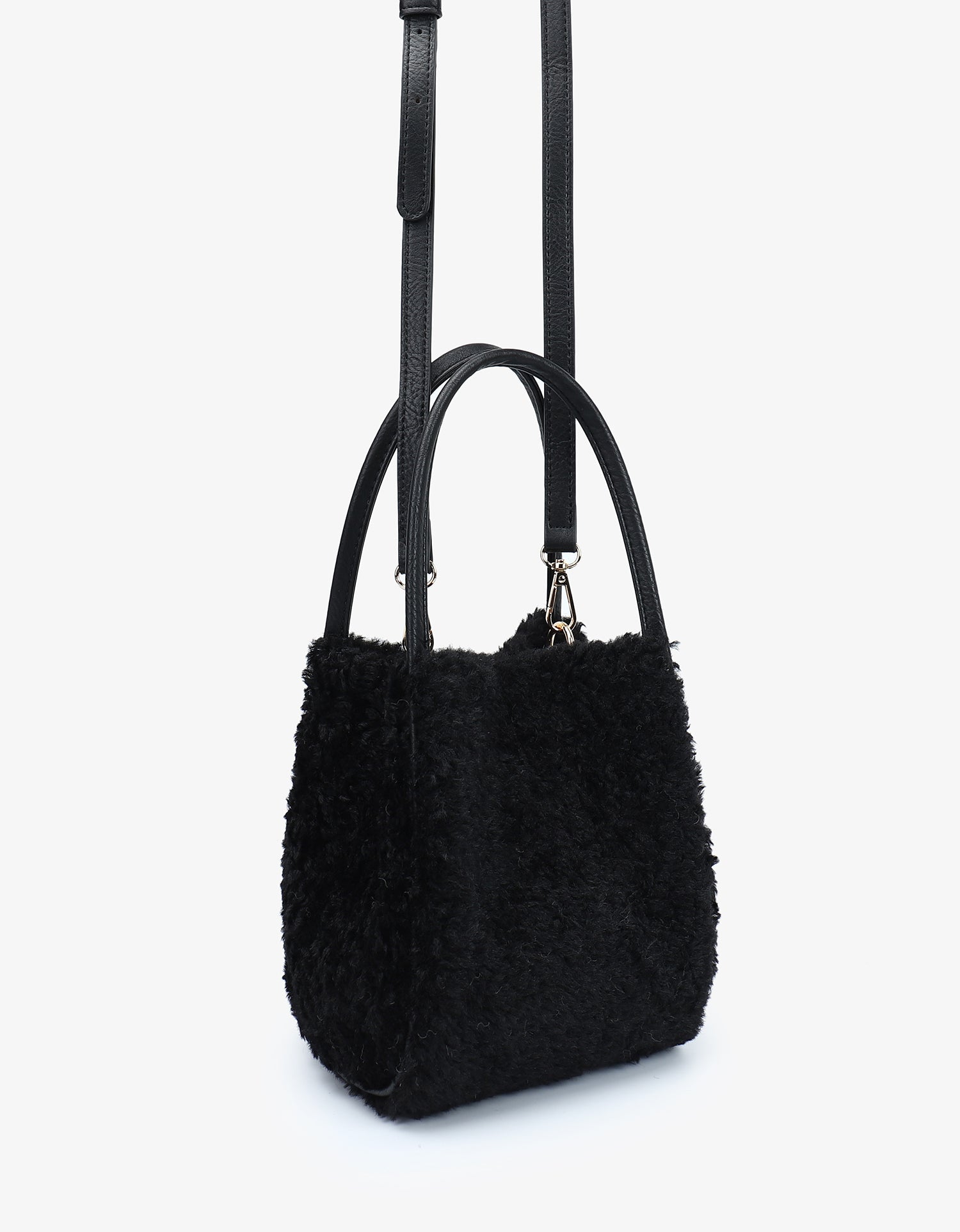 HOLLACE MINI TOTE SHEARLING BLACK - REMI/REID