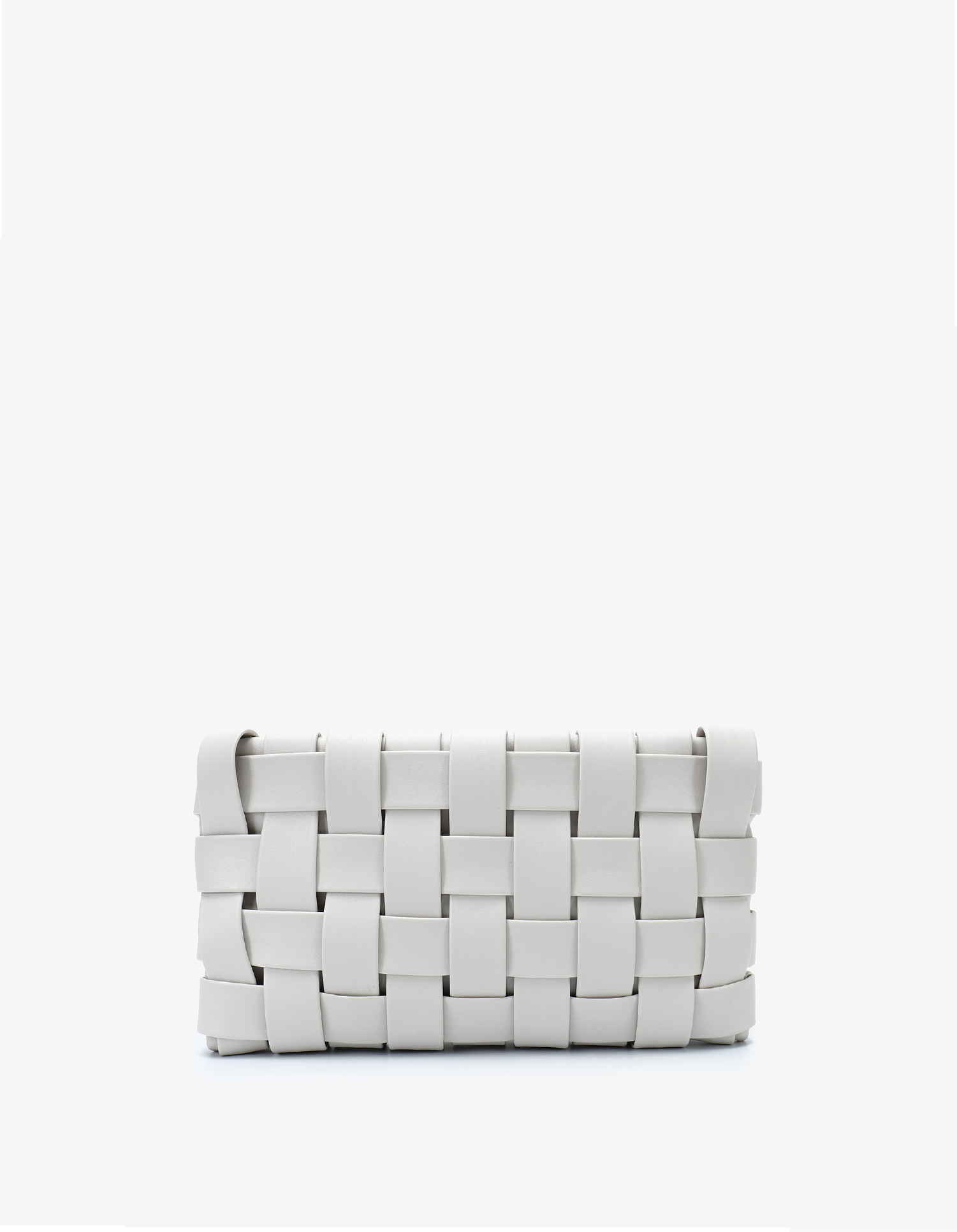 LINDY WOVEN CLUTCH SMALL OFF-WHITE