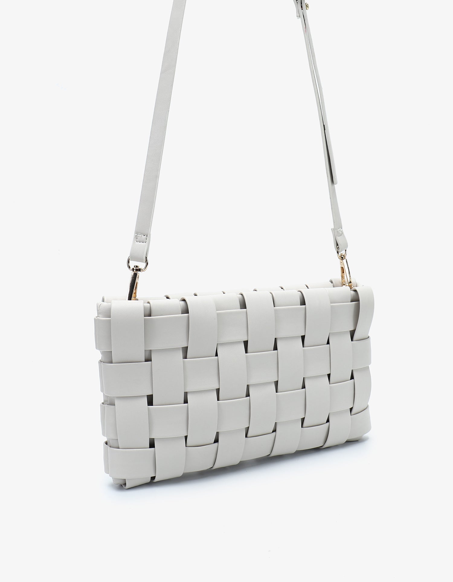 LINDY WOVEN CLUTCH SMALL OFF-WHITE