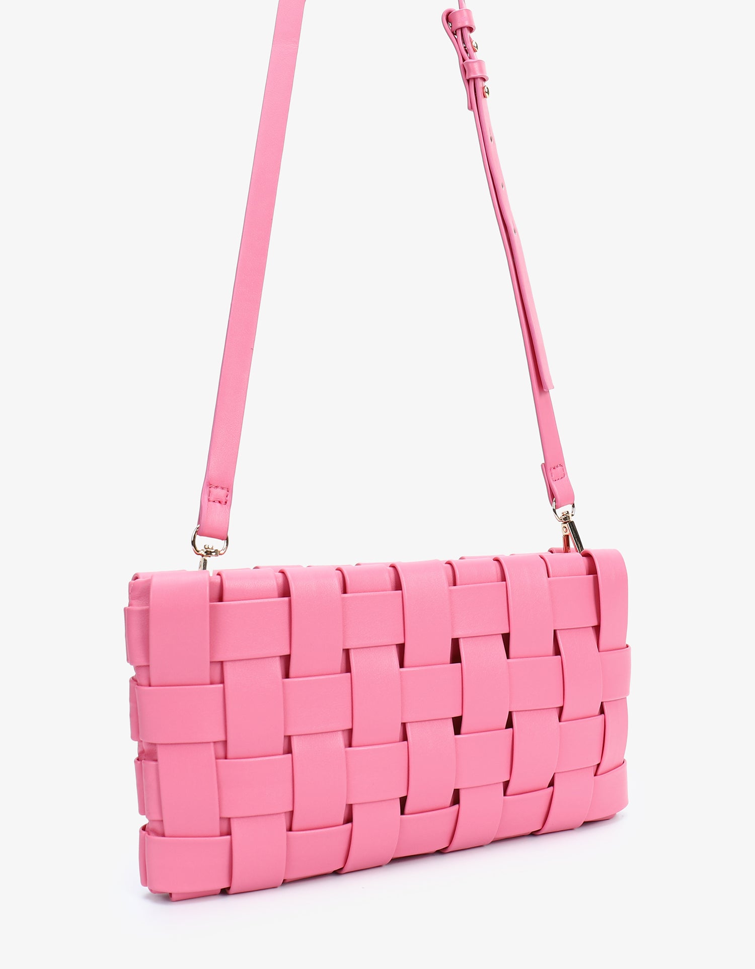 LINDY WOVEN CLUTCH SMALL PINK