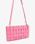 LINDY WOVEN CLUTCH SMALL PINK