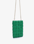 LINDY WOVEN CELLPHONE GREEN