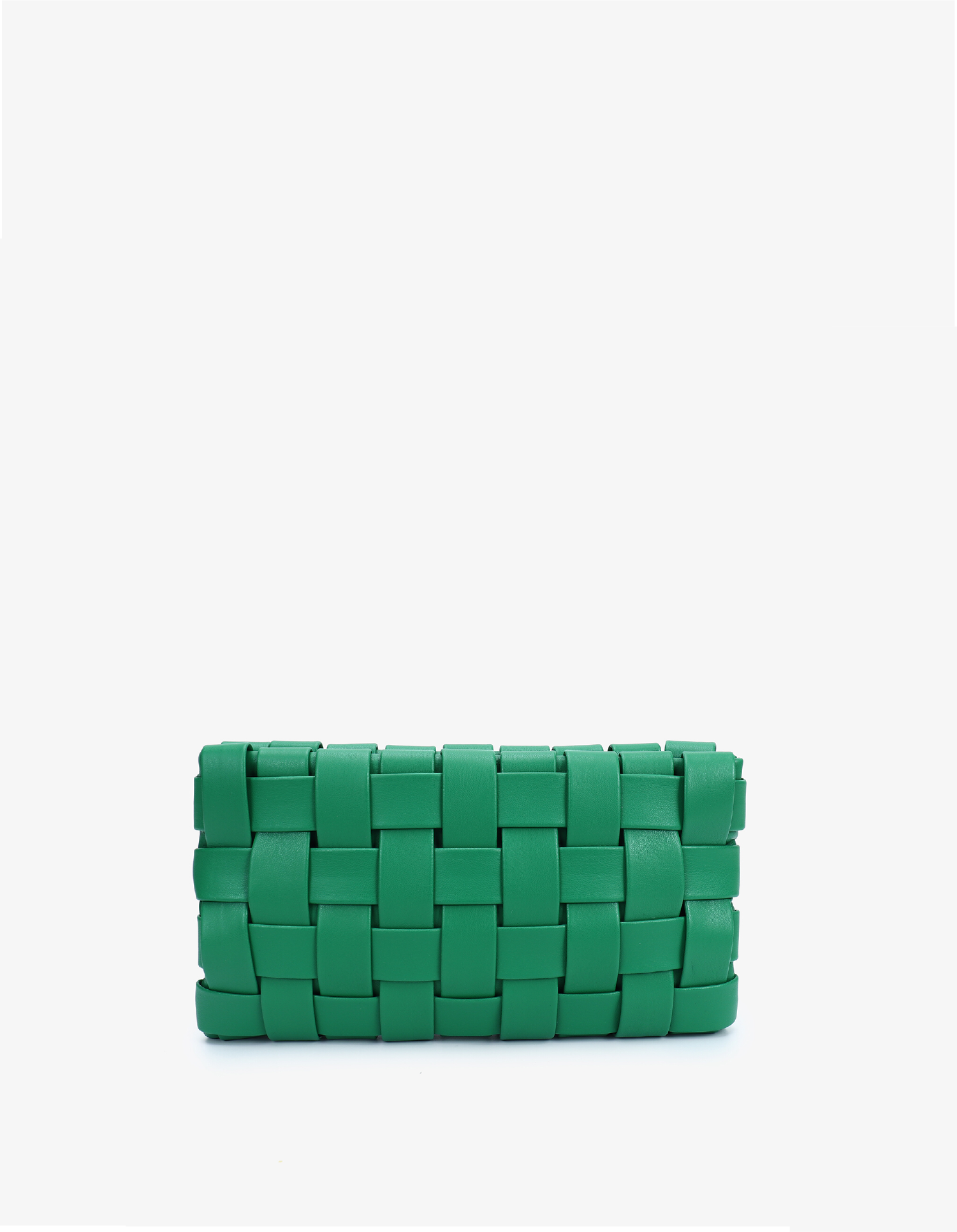 LINDY WOVEN CLUTCH SMALL GREEN