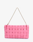 LINDY WOVEN CLUTCH SMALL PINK