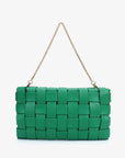 LINDY WOVEN CLUTCH SMALL GREEN