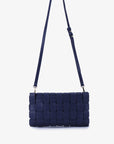 LINDY WOVEN CLUTCH SMALL NAVY