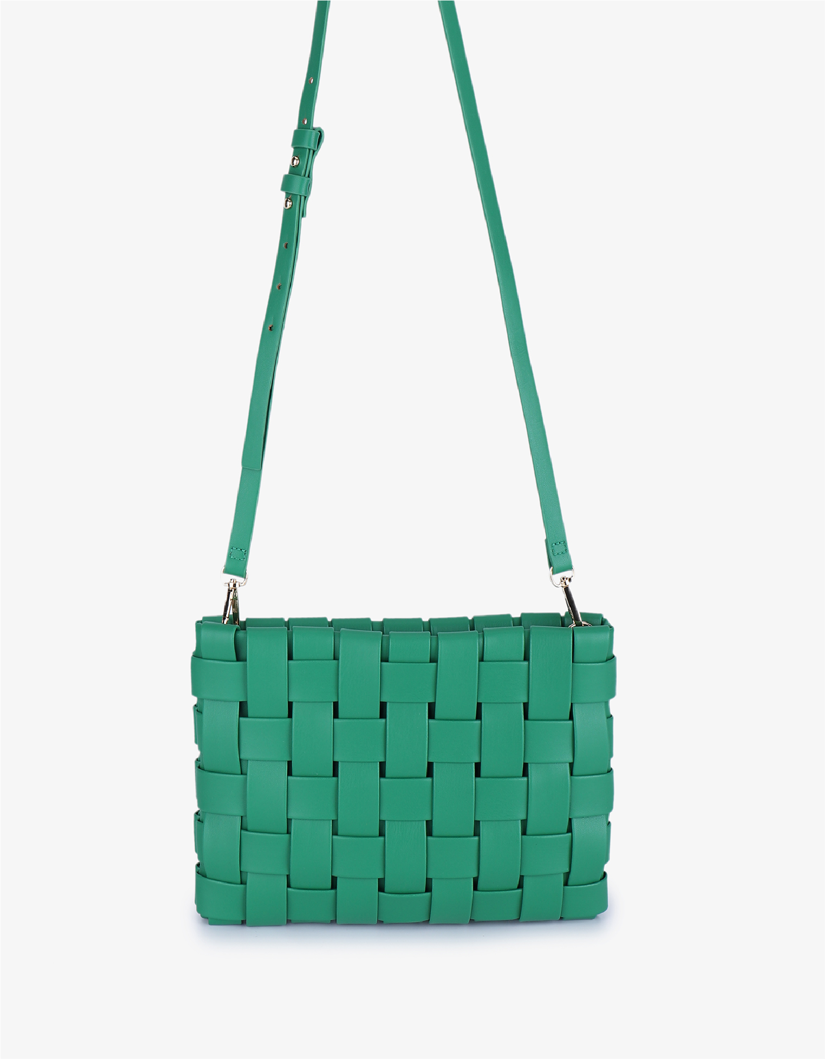 LINDY CLUTCH WOVEN LARGE GREEN