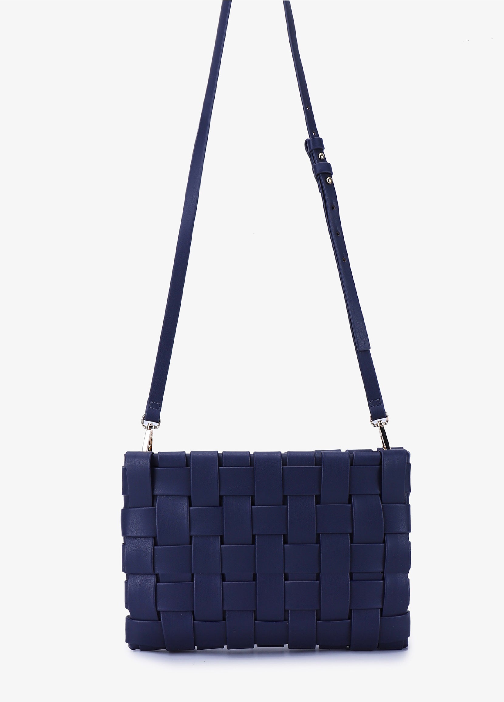 LINDY CLUTCH WOVEN LARGE NAVY