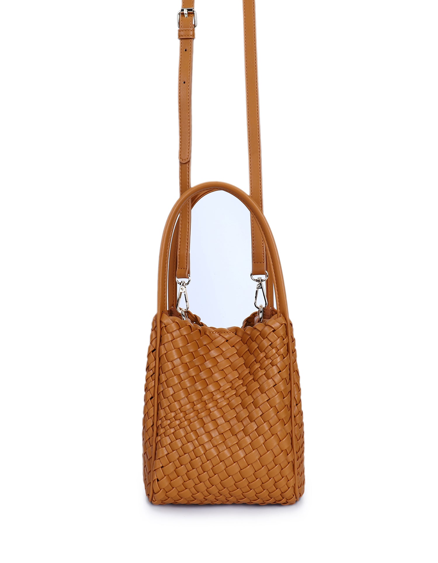 HOLLACE MINI TOTE WOVEN CAMEL