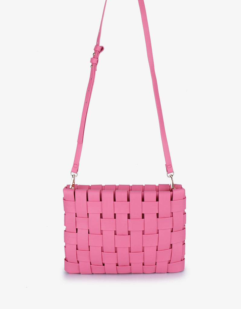 LINDY CLUTCH WOVEN LARGE PINK