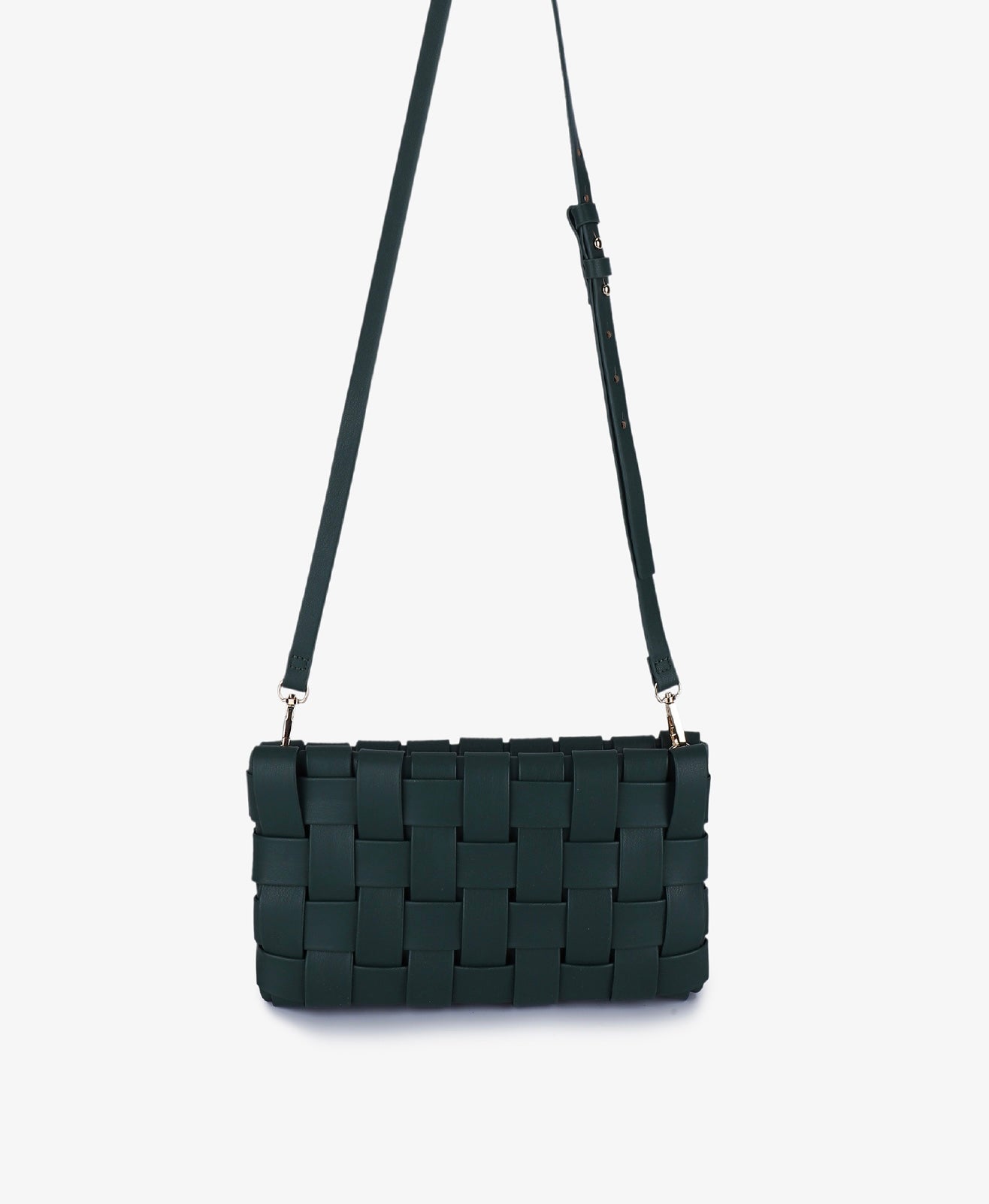 LINDY WOVEN CLUTCH SMALL EMERALD
