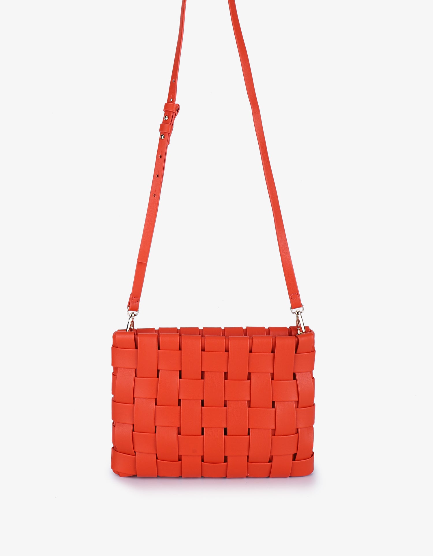 LINDY CLUTCH WOVEN LARGE ORANGE