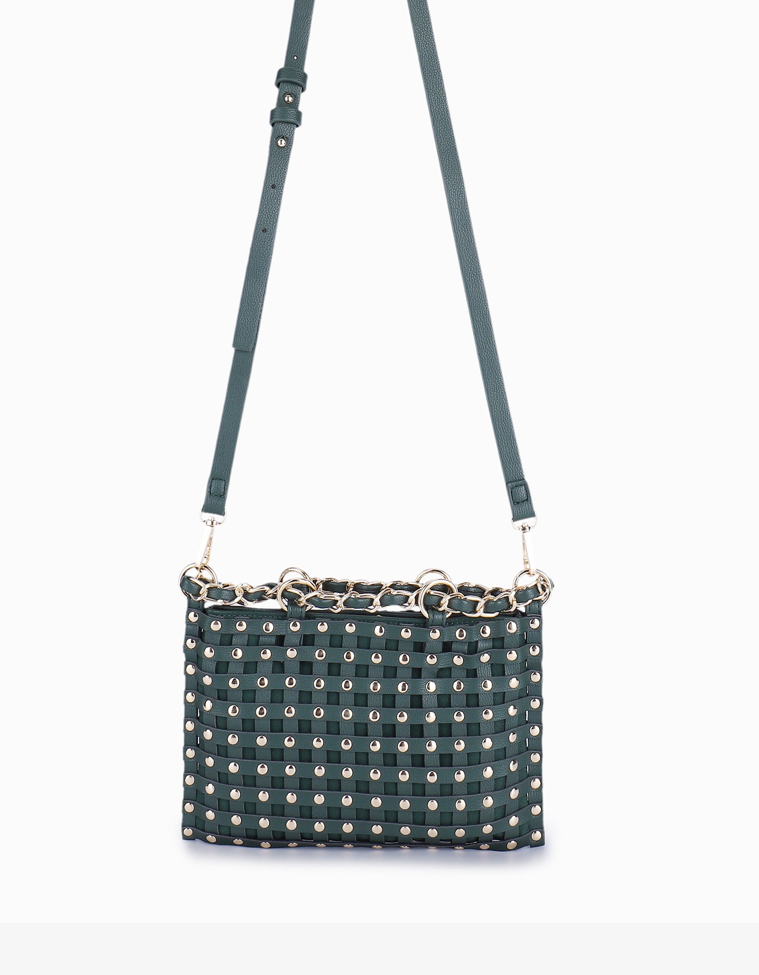 ZOYA STUDDED CROSSBODY EMERALD