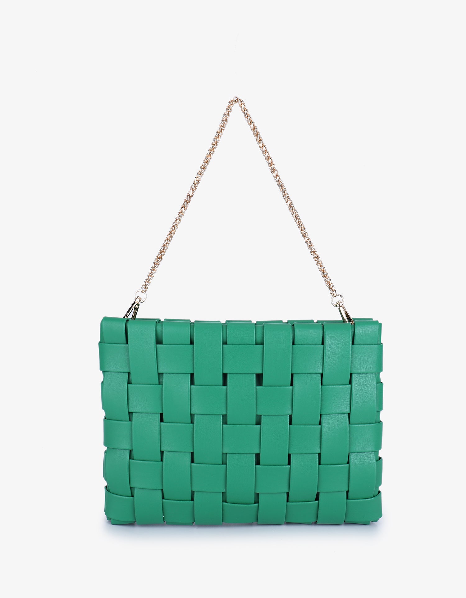 LINDY CLUTCH WOVEN LARGE GREEN