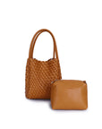 HOLLACE MINI TOTE WOVEN CAMEL