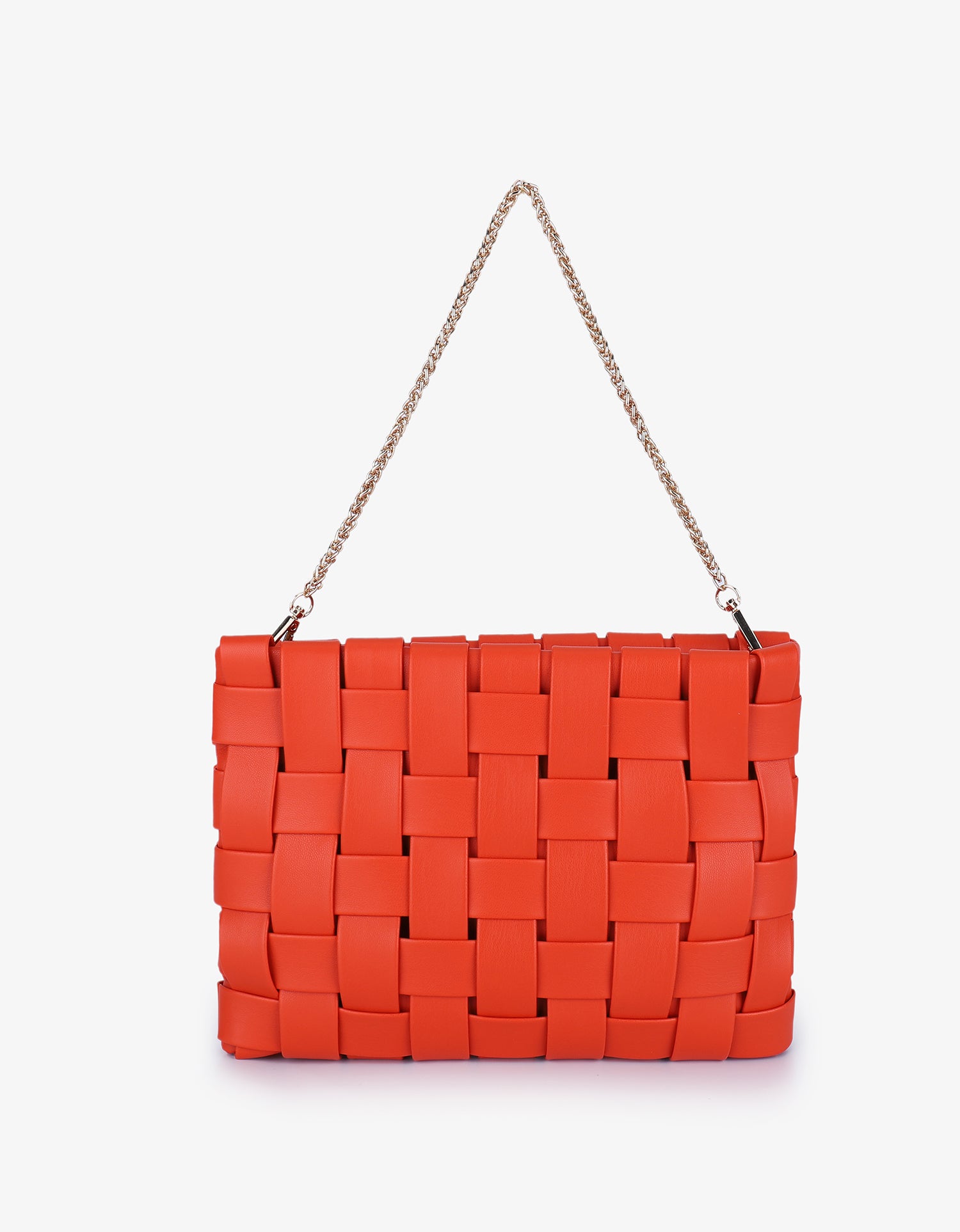 LINDY CLUTCH WOVEN LARGE ORANGE