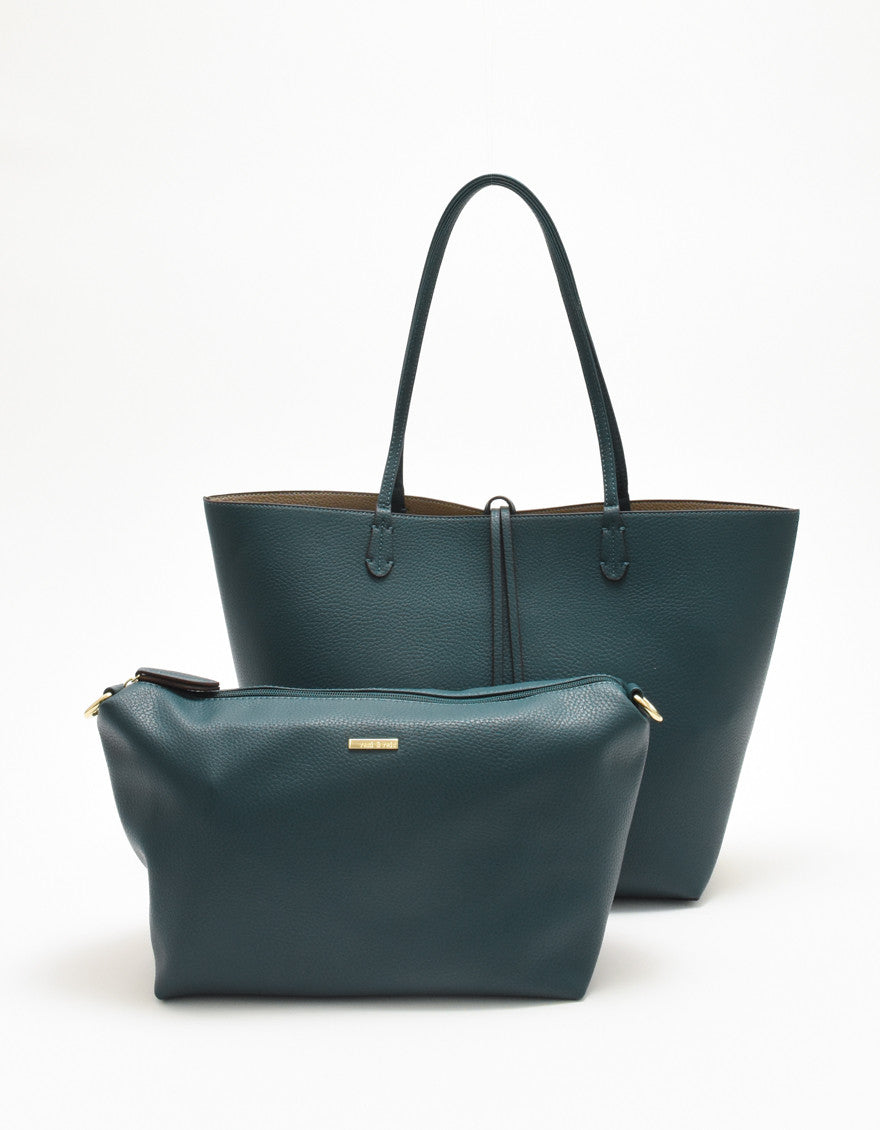 DEPARTURE TOTE TEAL/TAUPE